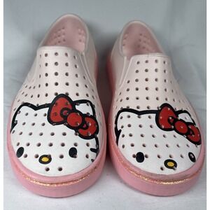 Native Shoe Miles Hello Kitty Print Slip On Loafer Sneaker Water Sz J1 Girls 8Yr